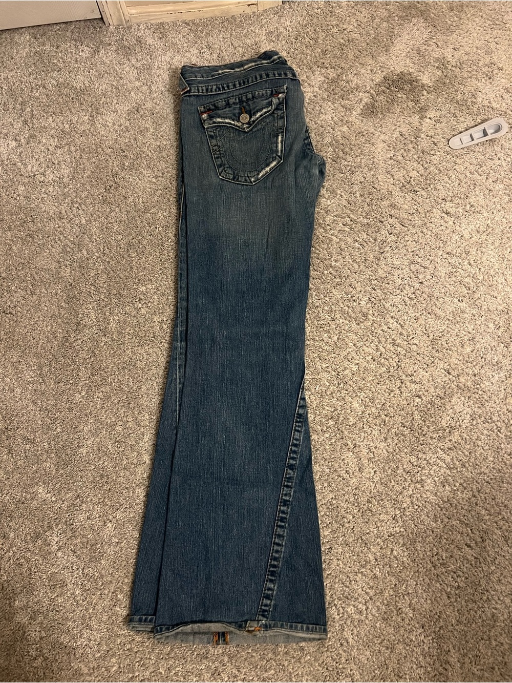 True Religion Dark Blue Wide Leg Jeans